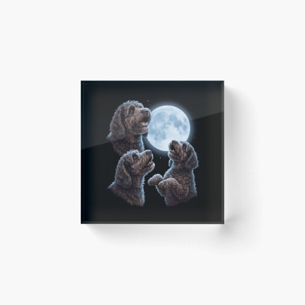 Artikelvorschau, Barbet Howling Moon Art Dog Owner entworfen und verkauft von TerryConnells.