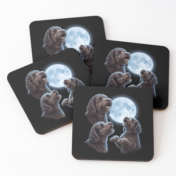 Artikelvorschau, Barbet Howling Moon Art Dog Owner entworfen und verkauft von TerryConnells.