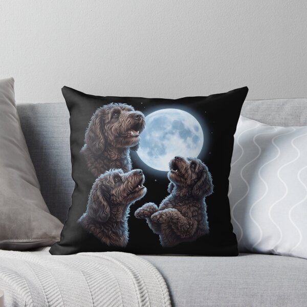 Artikelvorschau, Barbet Howling Moon Art Dog Owner entworfen und verkauft von TerryConnells.