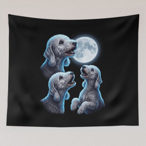 Item preview, Bedlington Terrier Howling Moon Art Dog Owner designed and sold by TerryConnells.