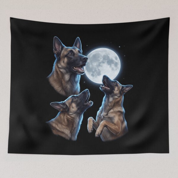 Item preview, Belgian Shepherd Howling Moon Art Dog Owner designed and sold by TerryConnells.