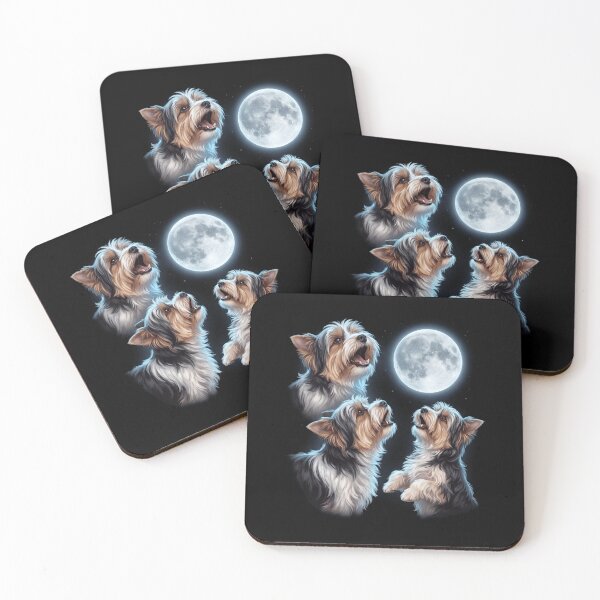 Item preview, Biewer Terrier Howling Moon Art Dog Owner designed and sold by TerryConnells.