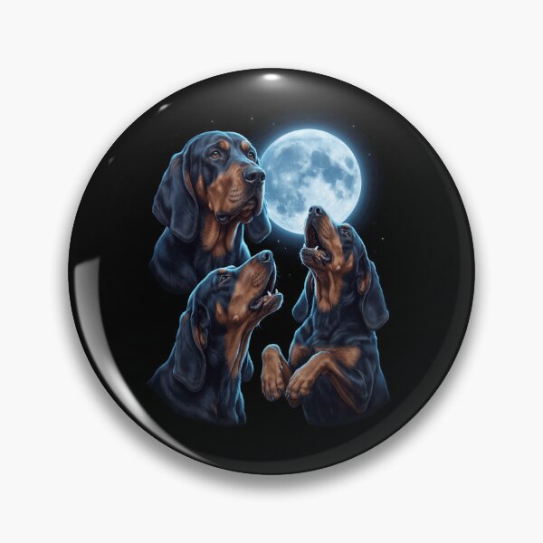 Item preview, Black and Tan Coonhound Howling Moon Art Dog Owner designed and sold by TerryConnells.