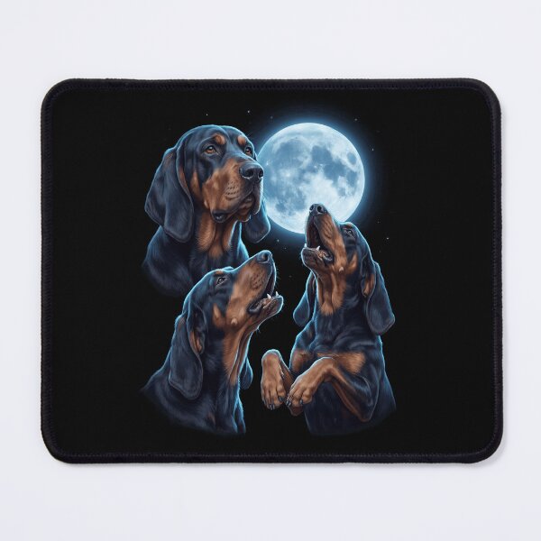 Item preview, Black and Tan Coonhound Howling Moon Art Dog Owner designed and sold by TerryConnells.