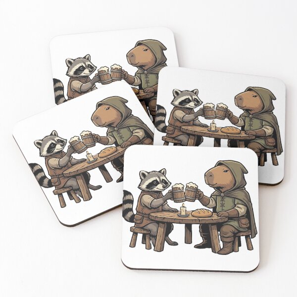 Item preview, Medieval Raccoon And Capybara Tavern designed and sold by Art by Debasish.