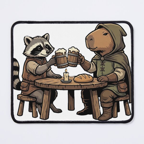 Item preview, Medieval Raccoon And Capybara Tavern designed and sold by Art by Debasish.