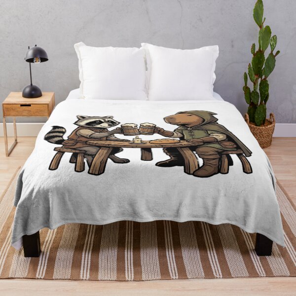Item preview, Medieval Raccoon And Capybara Tavern designed and sold by Art by Debasish.