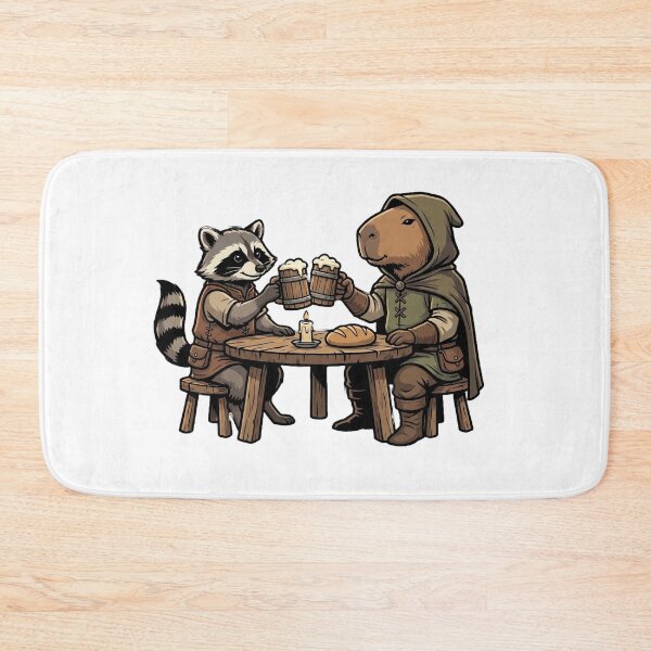 Item preview, Medieval Raccoon And Capybara Tavern designed and sold by Art by Debasish.