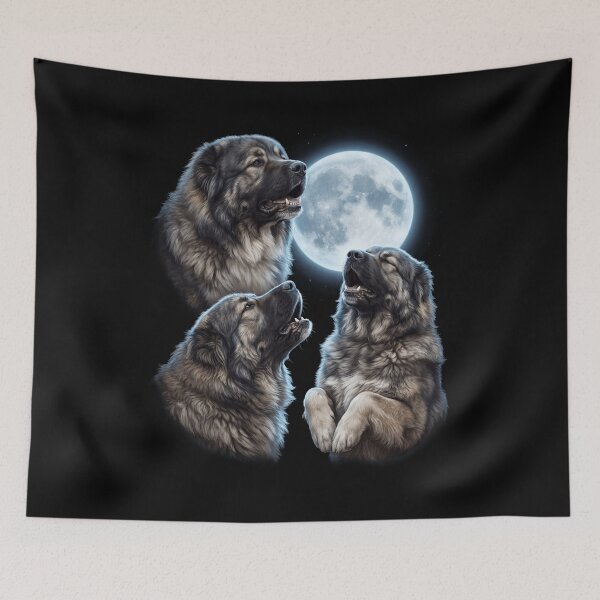 Item preview, Caucasian Shepherd Dog Howling Moon Art Dog Owner designed and sold by TerryConnells.