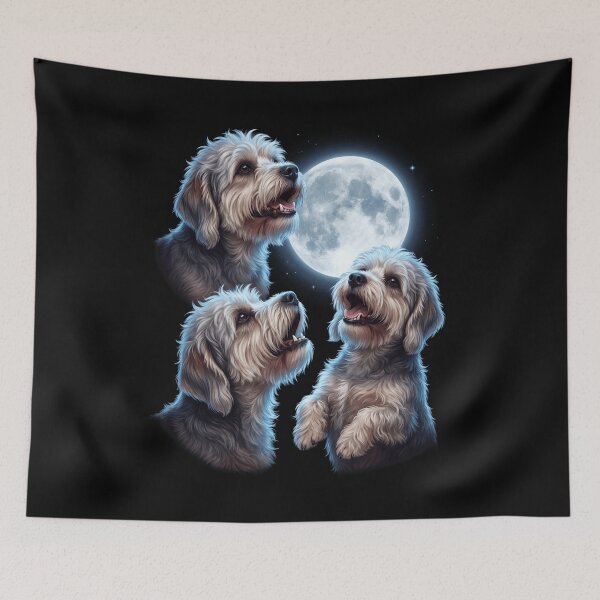 Item preview, Dandie Dinmont Terrier Howling Moon Art Dog Owner designed and sold by TerryConnells.