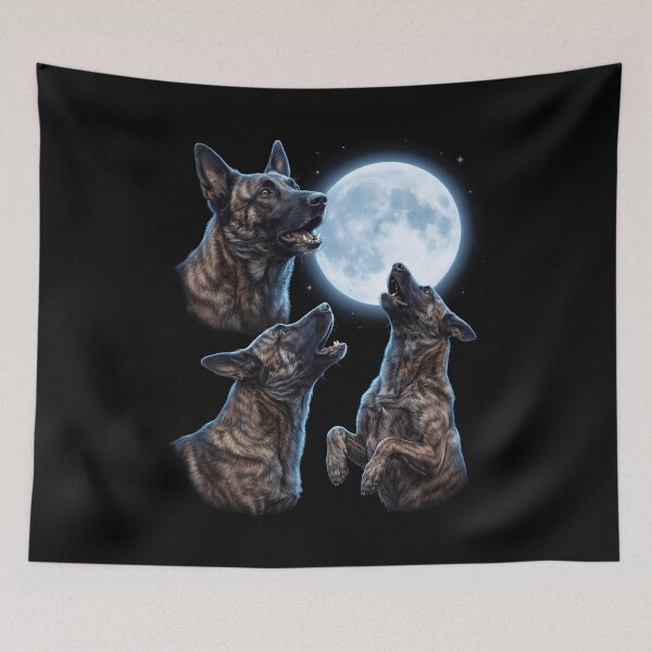 Item preview, Dutch Shepherd Howling Moon Art Dog Owner designed and sold by TerryConnells.