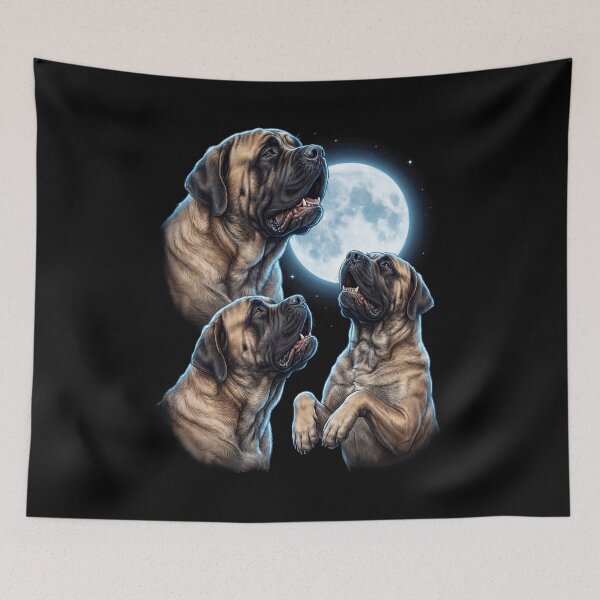 Item preview, English Mastiff Howling Moon Art Dog Owner designed and sold by TerryConnells.