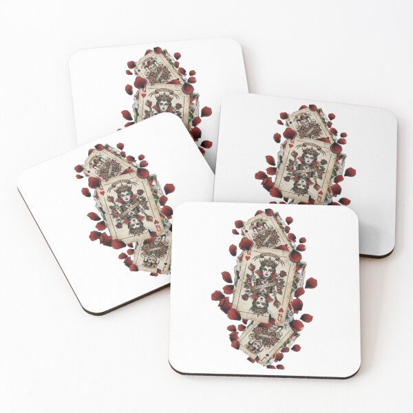 Item preview, Joker, Queen of Hearts poker playing card, roses designed and sold by Lunevalleyart.