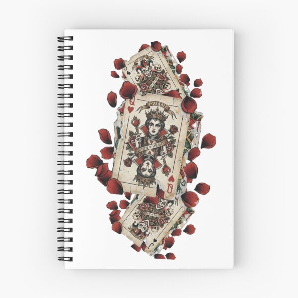 Item preview, Joker, Queen of Hearts poker playing card, roses designed and sold by Lunevalleyart.