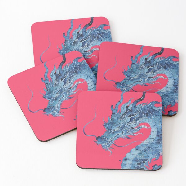 Item preview, Indigo Dragon Illustration – Traditional Asian Myth Watercolor Art designed and sold by KiraChie.