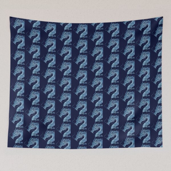 Item preview, Indigo Dragon Illustration – Traditional Asian Myth Watercolor Art designed and sold by KiraChie.
