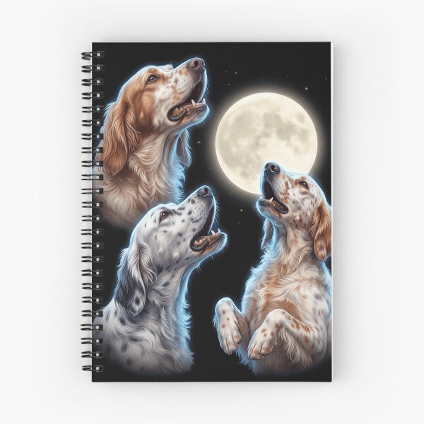 Artikelvorschau, Englischer Setter, heulender Mond, Kunst, Hundebesitzer entworfen und verkauft von TerryConnells.