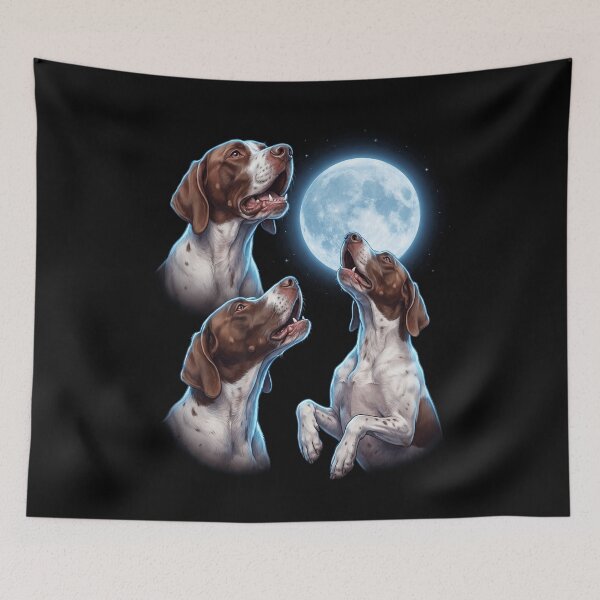 Item preview, English Pointer Howling Moon Art Dog Owner designed and sold by TerryConnells.