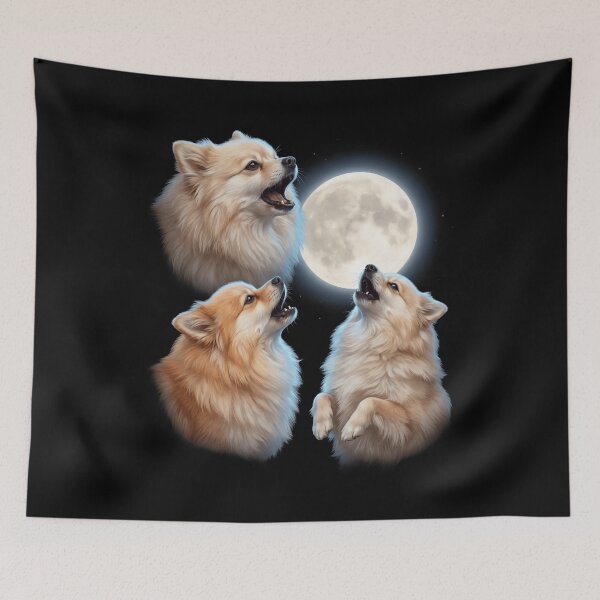 Item preview, German Spitz Howling Moon Art Dog Owner designed and sold by TerryConnells.