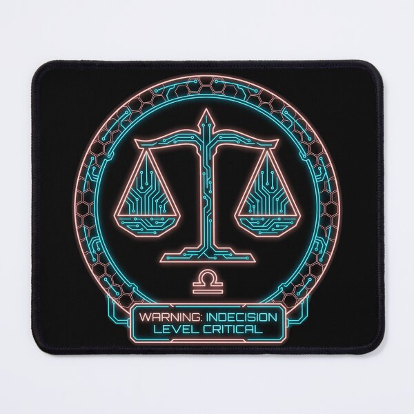 Item preview, Libra Cyberpunk Zodiac Warning Indecision Critical Funny Astrology Design designed and sold by StillWildink.