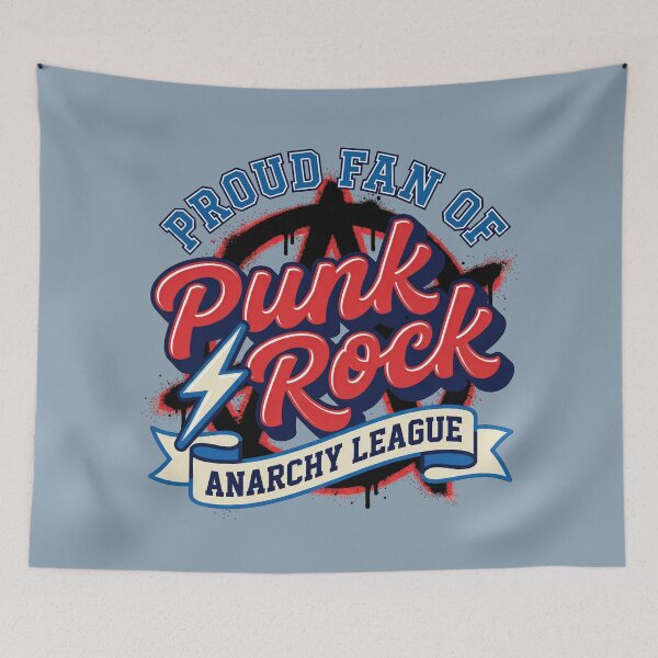 Item preview, Retro Punk Rock Anarchy League Vintage 70s Script Graphic for Rebels designed and sold by Cozy-Old-Pub.
