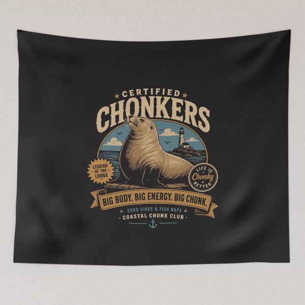 Item preview, Certified Chonkers Funny Sea Lion Vintage Coastal Animal Design designed and sold by kiralynstration.