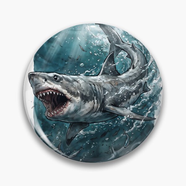 Item preview, Great White Shark Swimming In Deep Blue Ocean designed and sold by RubisLeaf.