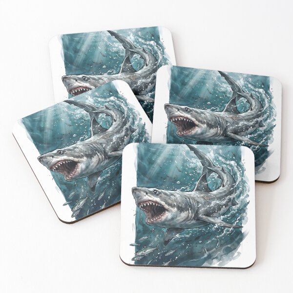 Item preview, Great White Shark Swimming In Deep Blue Ocean designed and sold by RubisLeaf.