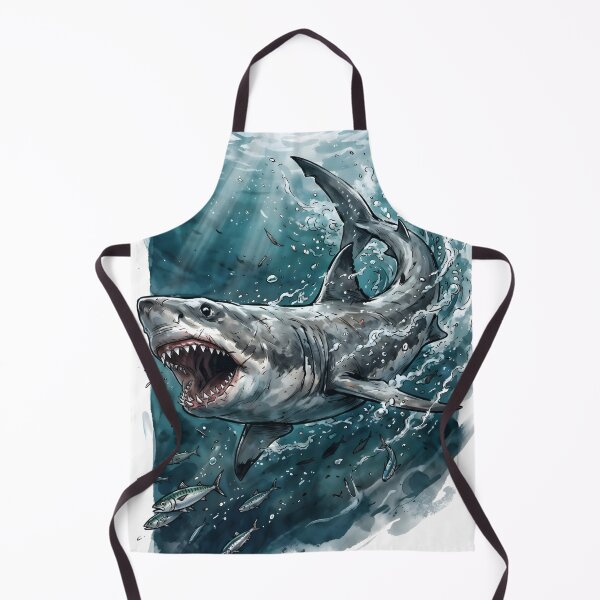 Item preview, Great White Shark Swimming In Deep Blue Ocean designed and sold by RubisLeaf.