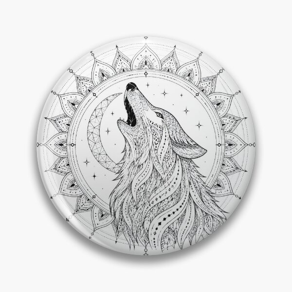 Item preview, Mystic Howling Wolf Mandala Art designed and sold by suryabumblee.