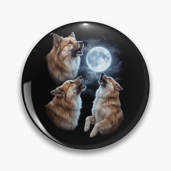 Item preview, Icelandic Sheepdog Howling Moon Art Dog Owner designed and sold by TerryConnells.