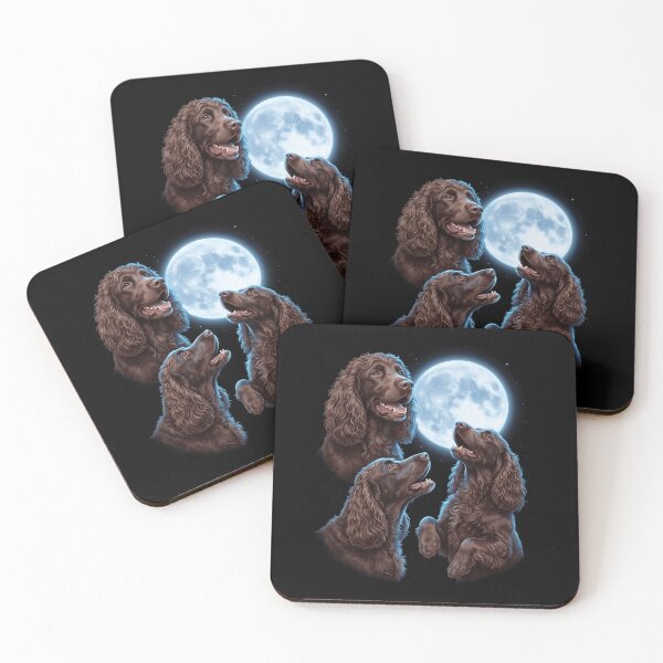 Item preview, Irish Water Spaniel Howling Moon Art Dog Owner designed and sold by TerryConnells.