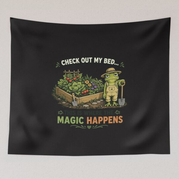 Item preview, Funny Frog Gardener Check Out My Bed Garden Humor Design designed and sold by kiralynstration.