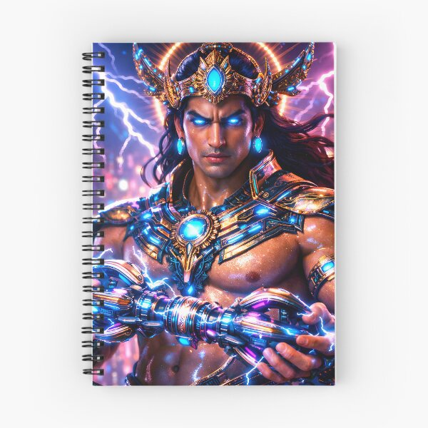 Item preview, Indra Thunderbolt Vajra-Interface Light — Hindu God Art | Cyberpunk designed and sold by CosmicLotusArt.