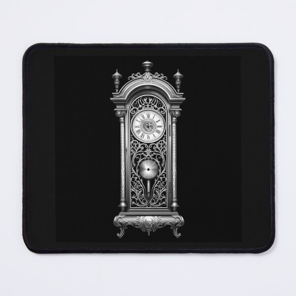 Item preview, Black and White Grandfather Clock Illustration | Vintage Gothic Timepiece Art designed and sold by inkoutninja.