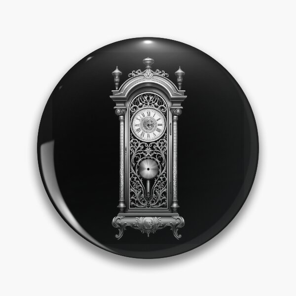 Item preview, Black and White Grandfather Clock Illustration | Vintage Gothic Timepiece Art designed and sold by inkoutninja.