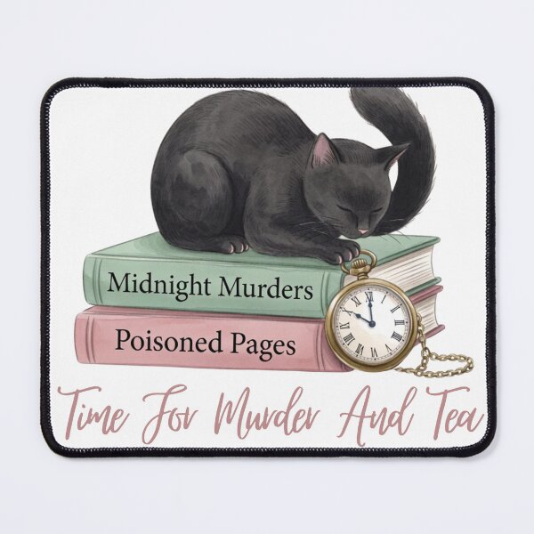 Item preview, Time For Murder And Tea — Vintage Pocket Watch Mystery Cat Tee designed and sold by kosimazaki.