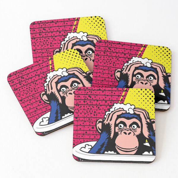 Item preview, Chimpanzee in a Colorful Bath designed and sold by lautir.
