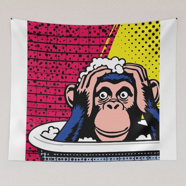 Item preview, Chimpanzee in a Colorful Bath designed and sold by lautir.
