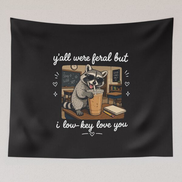 Item preview, Retro Yall Were Feral But I Low Key Love You Teacher Design designed and sold by kiralynstration.