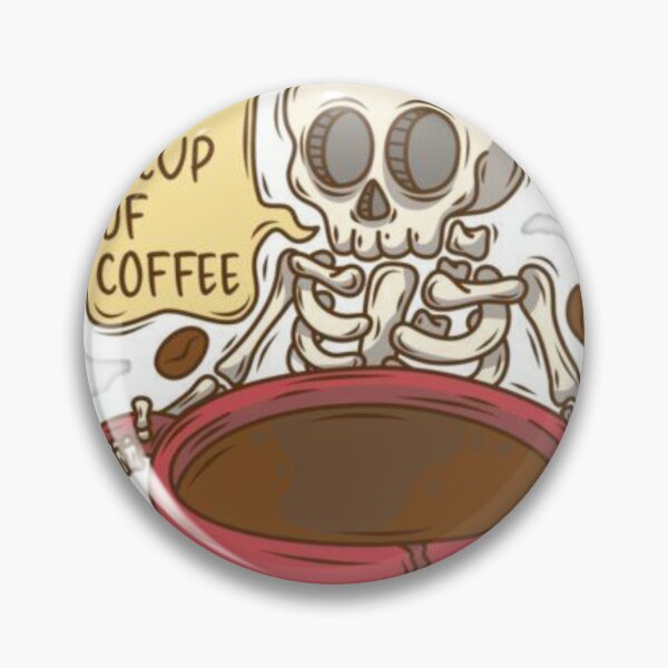 Artikelvorschau, „Brauche nur eine Tasse Kaffee“ – Skelett-Aufkleber zum Mitfühlen entworfen und verkauft von UrbanCanvas 111.