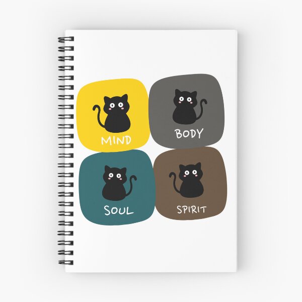 Item preview, Mind Body Soul Spirit - 4 cats - self care designed and sold by Drishya-Designs.