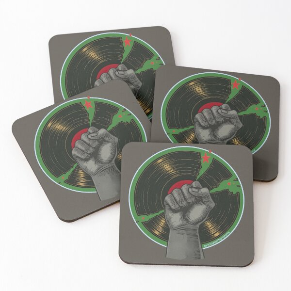 Item preview, Music Revolution - Raised Fist Breaking Vinyl Record Art #4 designed and sold by Message from Earth.