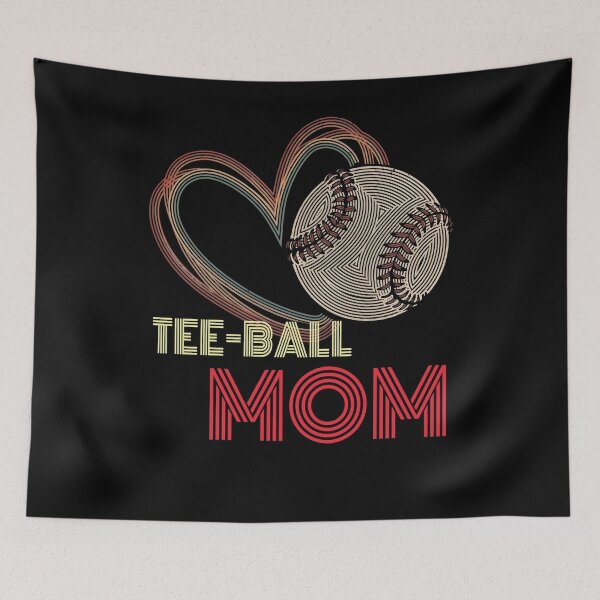 Item preview, Diseño retro de corazón de mamá con pelota de tee designed and sold by LarryMBrown.
