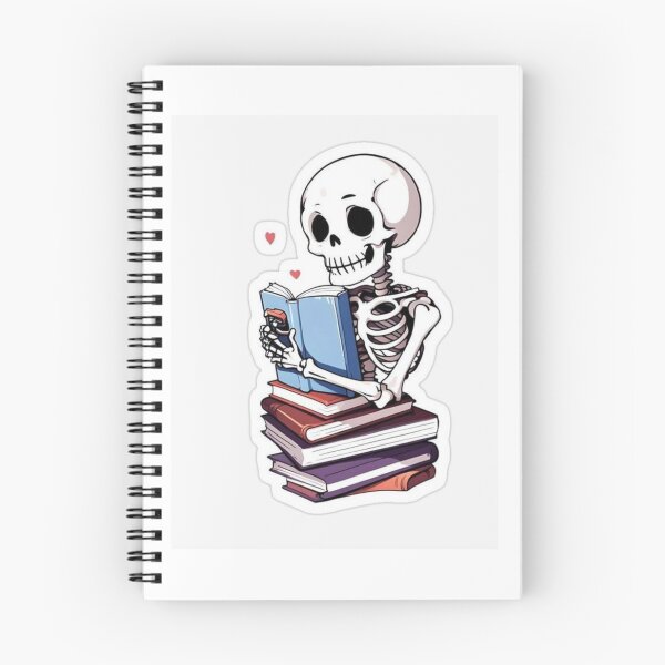 Item preview, Eternal Student" – Cute Skeleton Reading a Book Sticker designed and sold by UrbanCanvas 111.