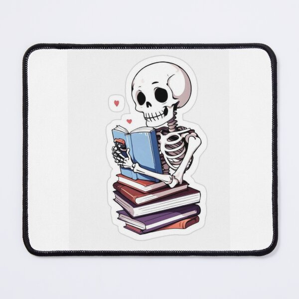 Item preview, Eternal Student" – Cute Skeleton Reading a Book Sticker designed and sold by UrbanCanvas 111.
