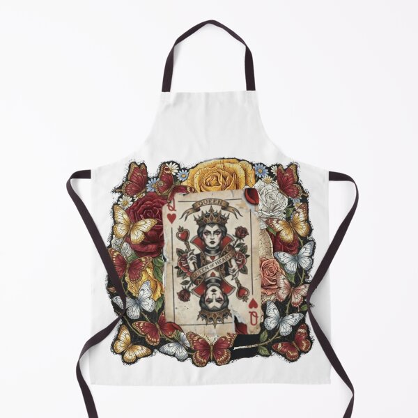 Artikelvorschau, Gothic-Spielkarte „Herzkönigin“, florale Schmetterlinge entworfen und verkauft von Lunevalleyart.