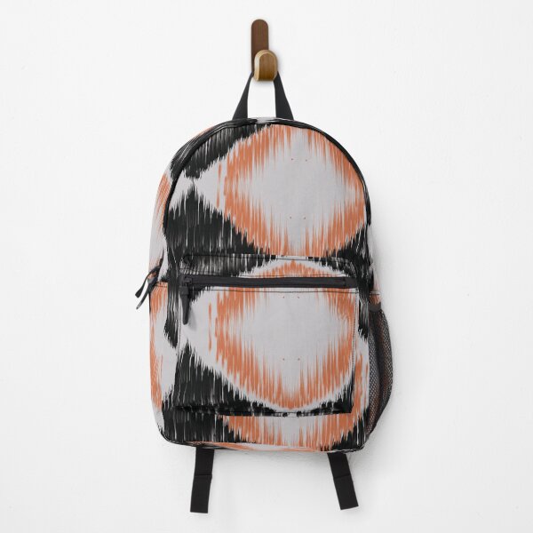 Item preview, Seamless abstract ikat pattern with organic brush texture in orange designed and sold by Ei-Ei.