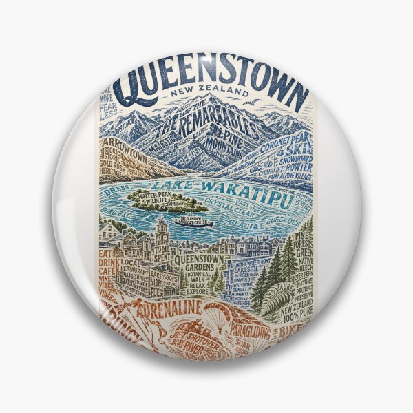 Item preview, Queenstown New Zealand Lake Wakatipu Adventure Sunset Scene designed and sold by Places On Earth.