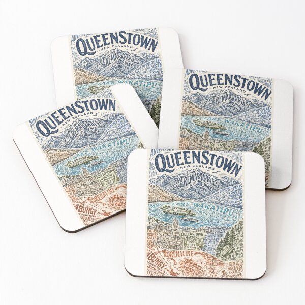 Item preview, Queenstown New Zealand Lake Wakatipu Adventure Sunset Scene designed and sold by Places On Earth.